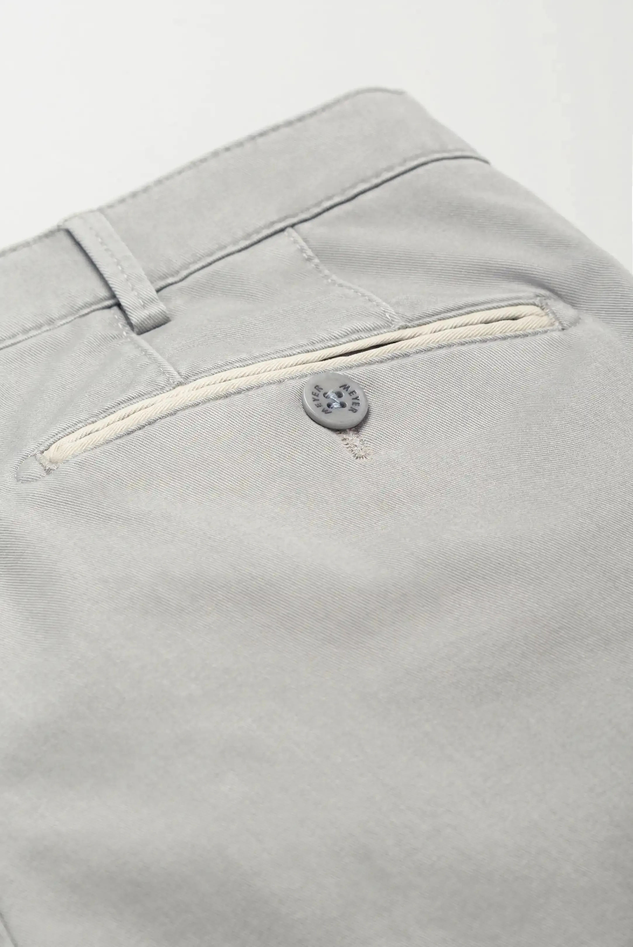 30% OFF - MEYER New York Trousers - 5000 Soft Twill Chino - Grey Beige - Size: 34 LONG & 44 REGULAR