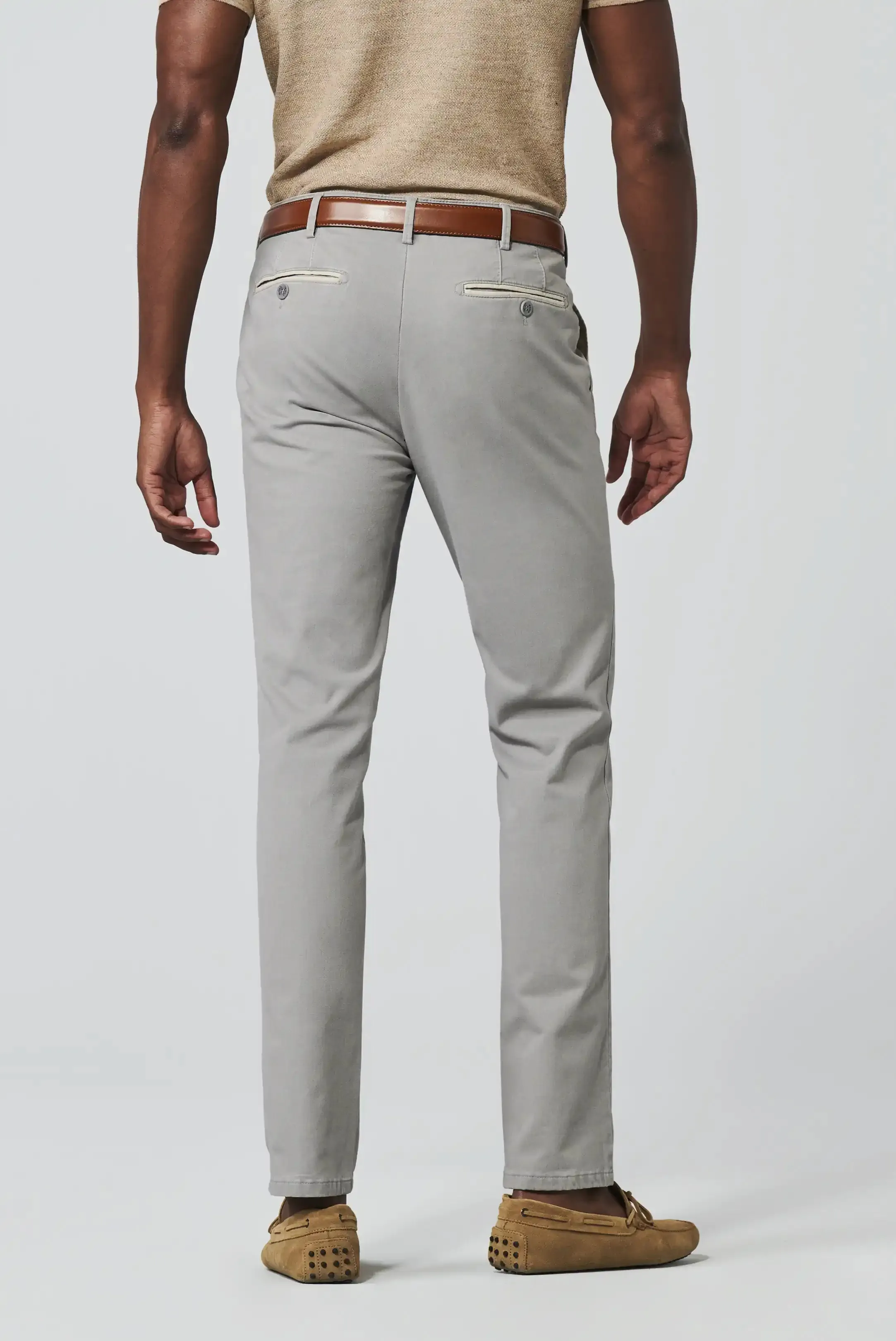 30% OFF - MEYER New York Trousers - 5000 Soft Twill Chino - Grey Beige - Size: 34 LONG & 44 REGULAR