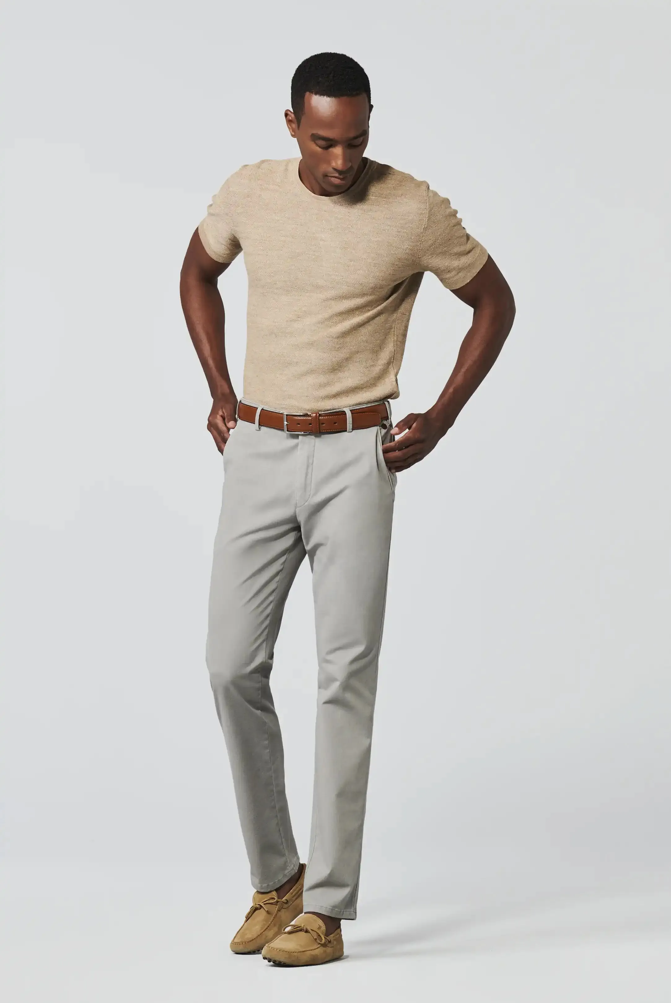 30% OFF - MEYER New York Trousers - 5000 Soft Twill Chino - Grey Beige - Size: 34 LONG & 44 REGULAR