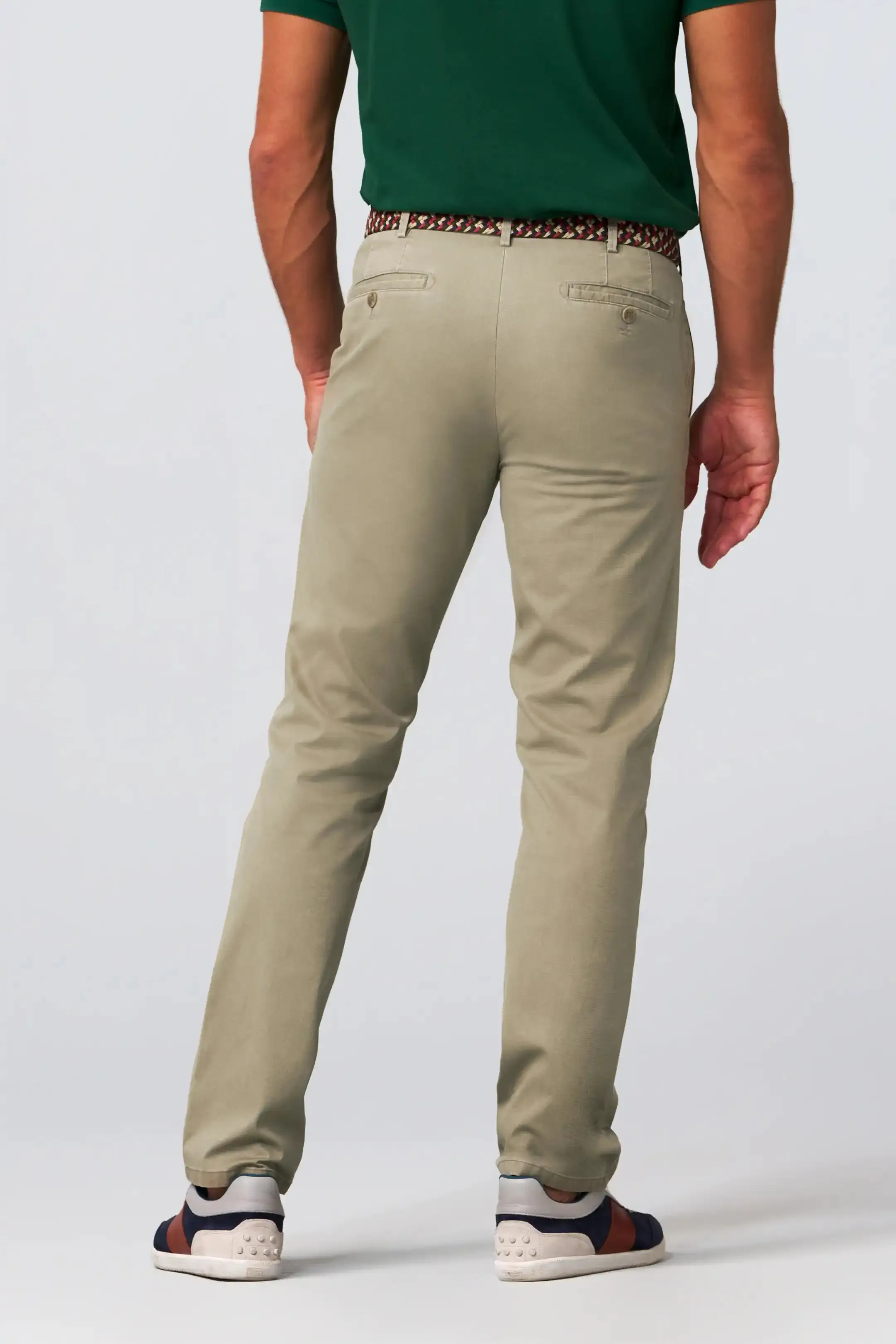 30% OFF - MEYER Roma Trousers - 5058 Liberty Fabric Cotton Chinos - Stone - Size: 38 SHORT