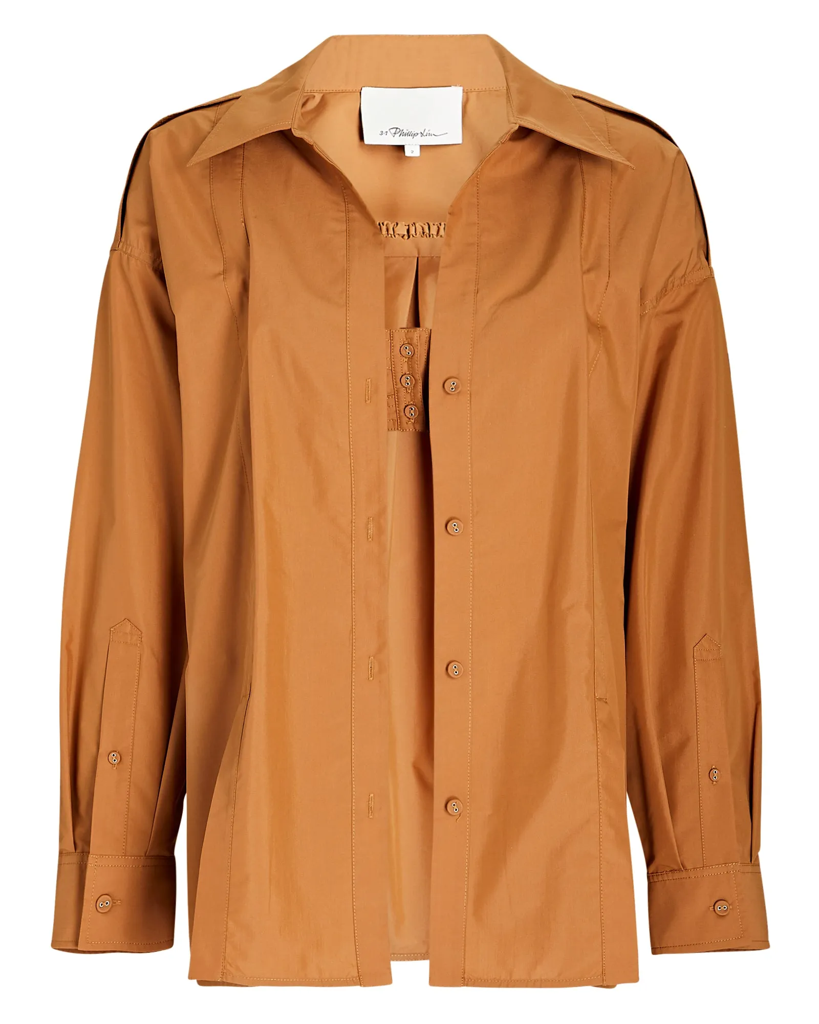 3.1 Phillip Lim Bra-Detail Oversized Poplin Shirt