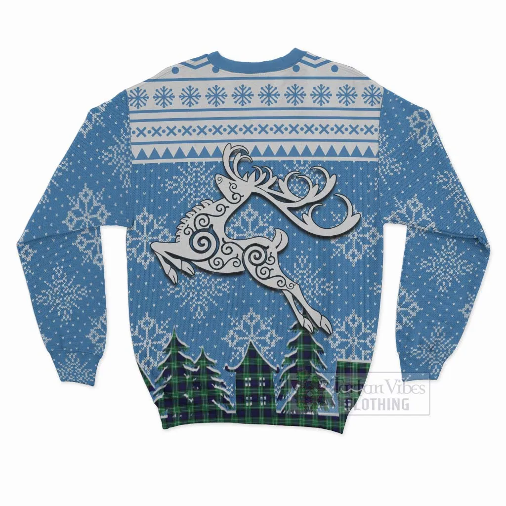 Abercrombie Clan Christmas Sweatshirt Celtic Reindeer Style