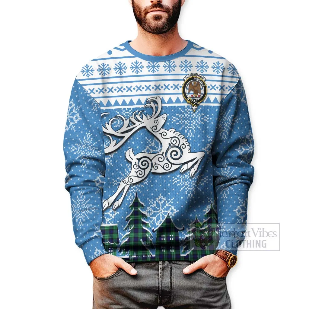 Abercrombie Clan Christmas Sweatshirt Celtic Reindeer Style