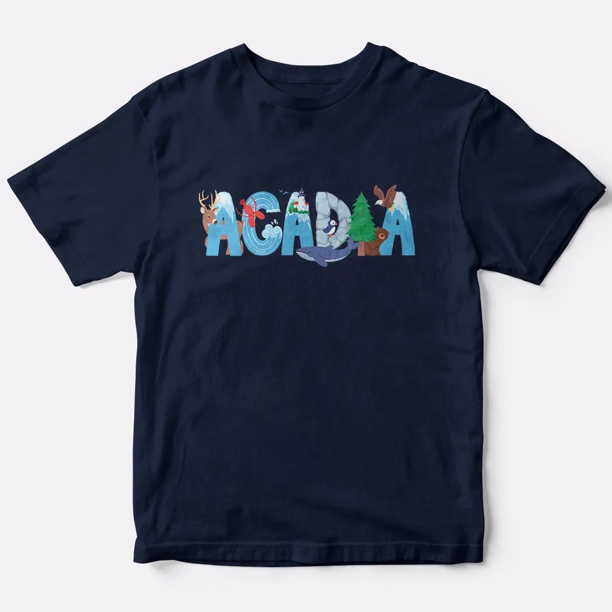 Acadia Maine T-Shirt: Whimsical Animals, 100% Cotton, Unisex Toddler 2T-5/6, Exclusive Retroplanet Design, ME T-shirts, Maine, Kids Tshirts