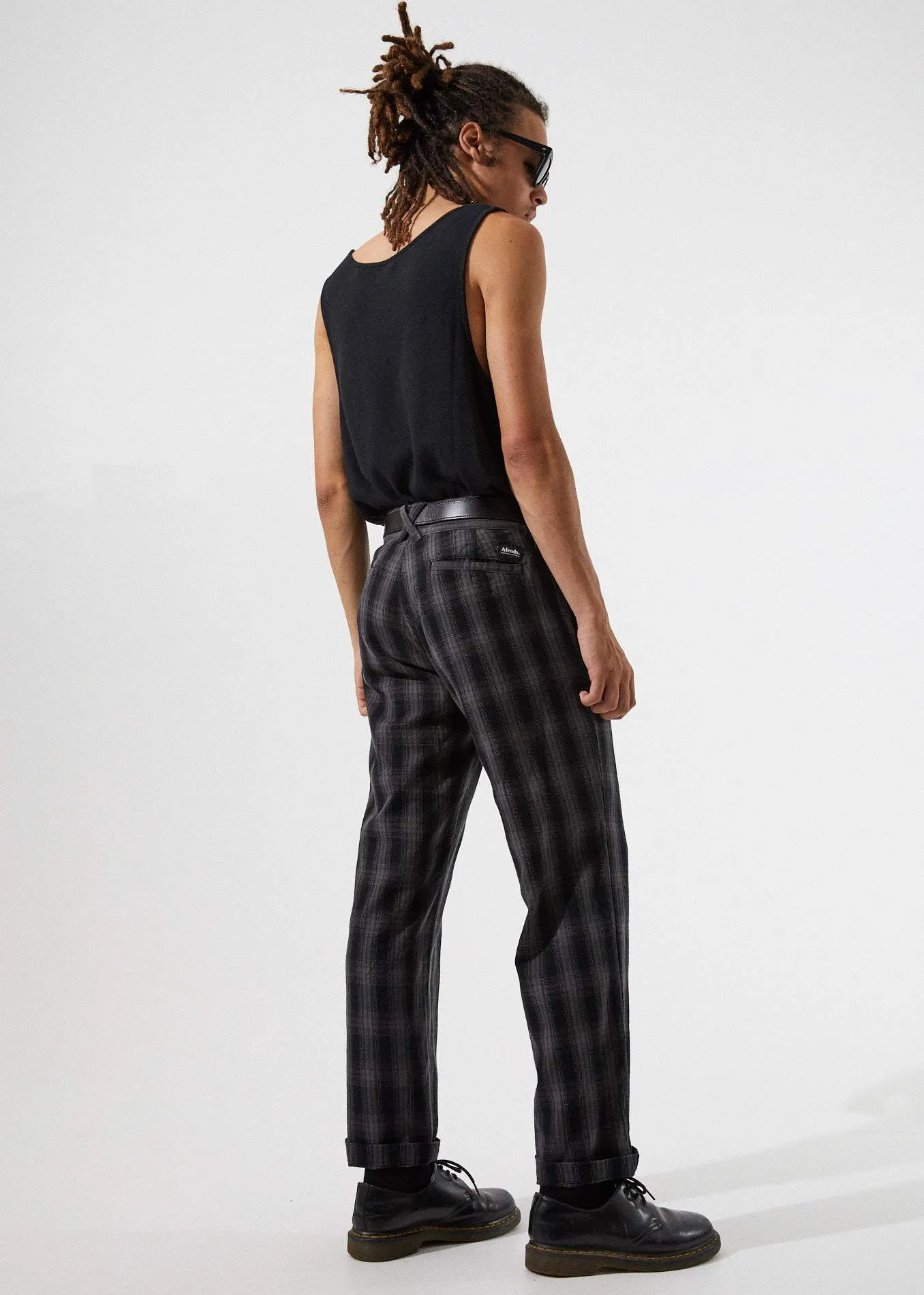 Afends Mens Supply - Black Check Chino Pant