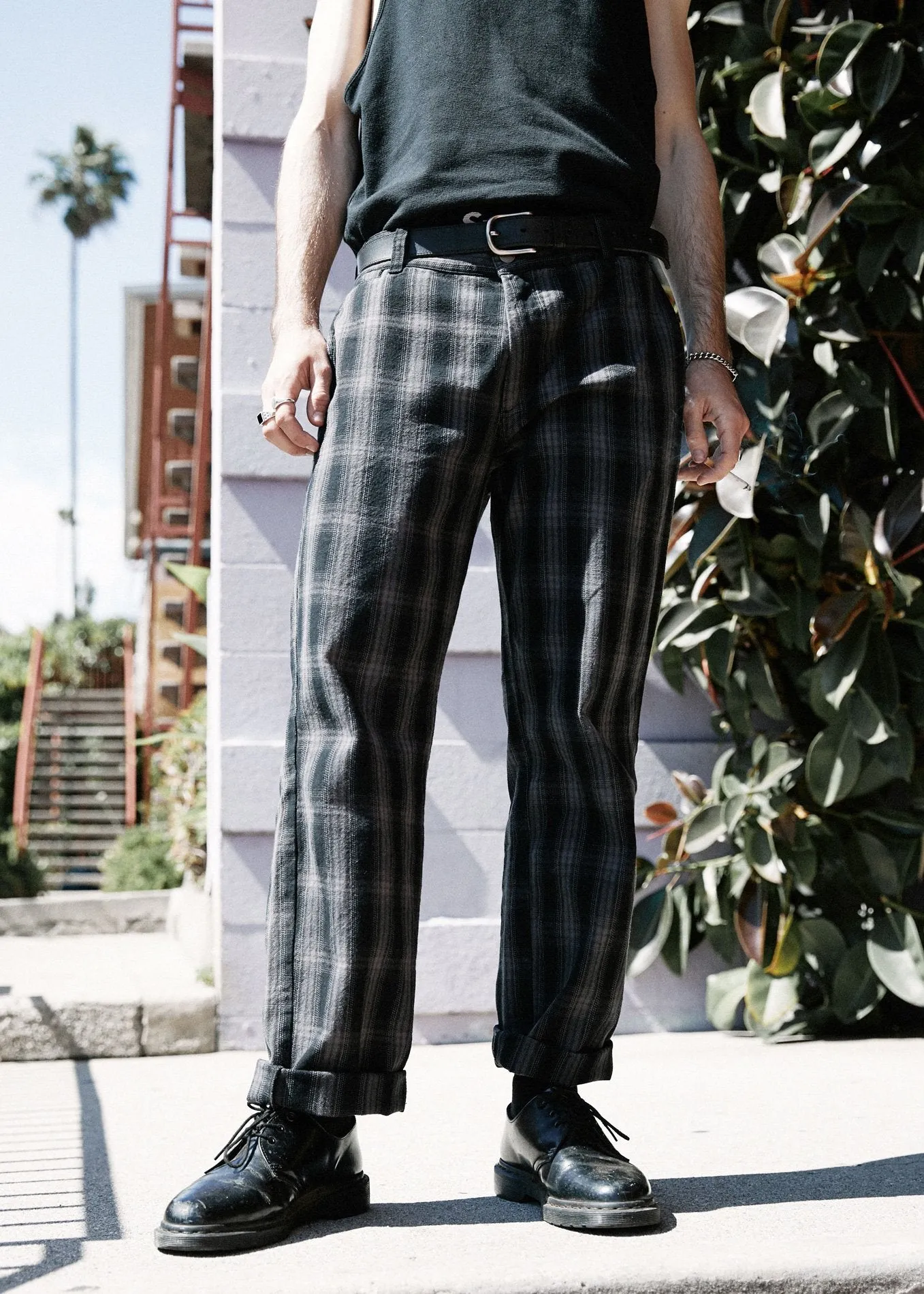 Afends Mens Supply - Black Check Chino Pant