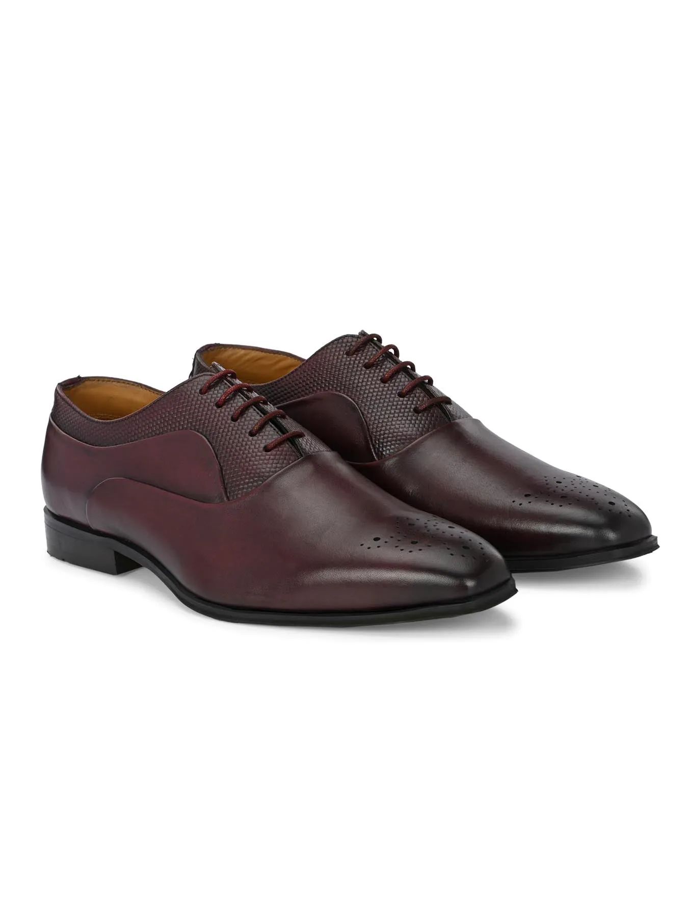 Alberto Torresi Genuine Leather 685 Bordo Office/ Dress Formal Lace Up Shoes