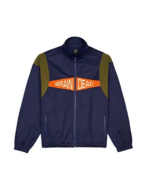 Alonzo Paneled Rib Track Jacket - Navy