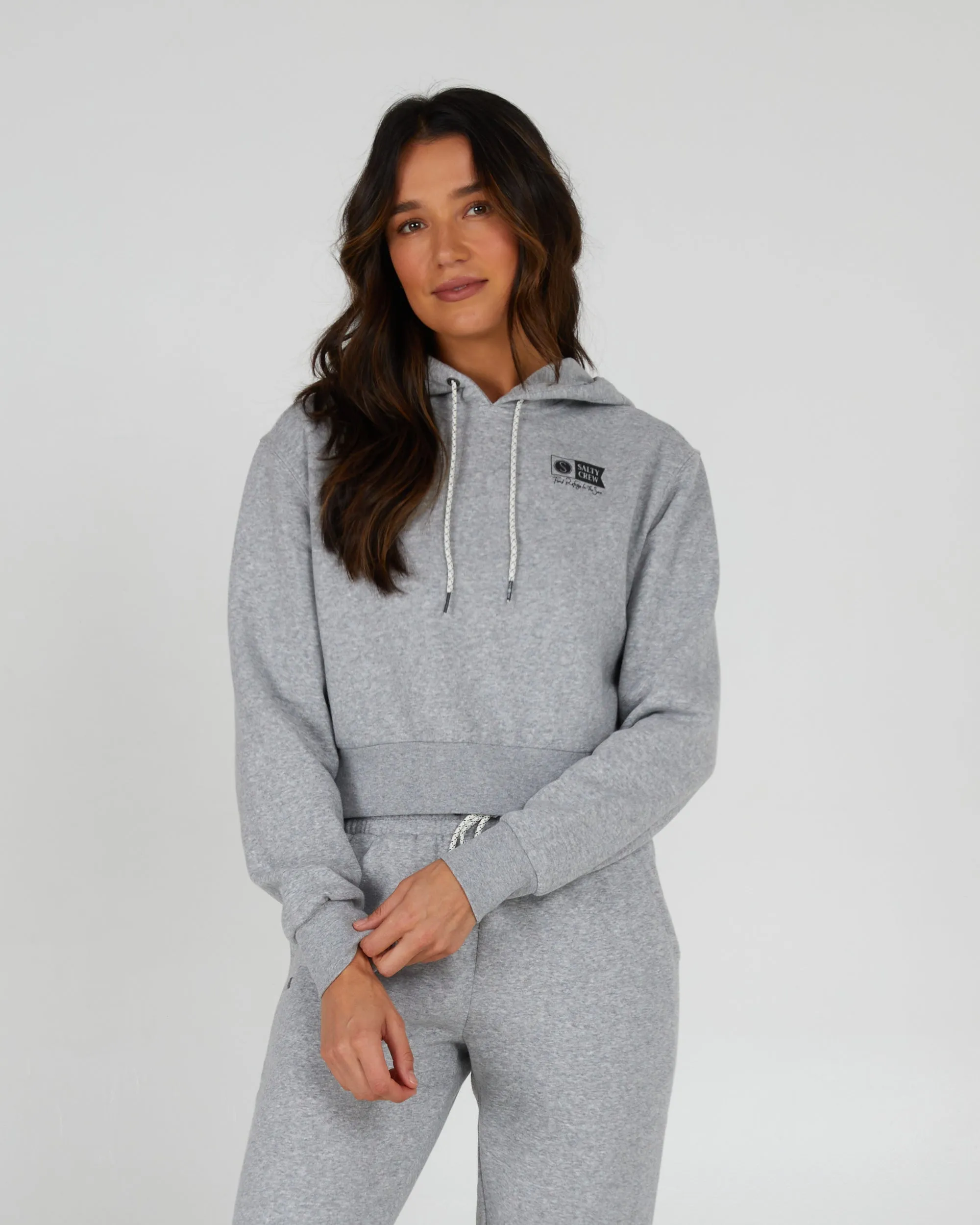 Alpha Crop Hoody - Athletic Heather