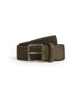 Anderson's Narrow Plaited Belt: Olive