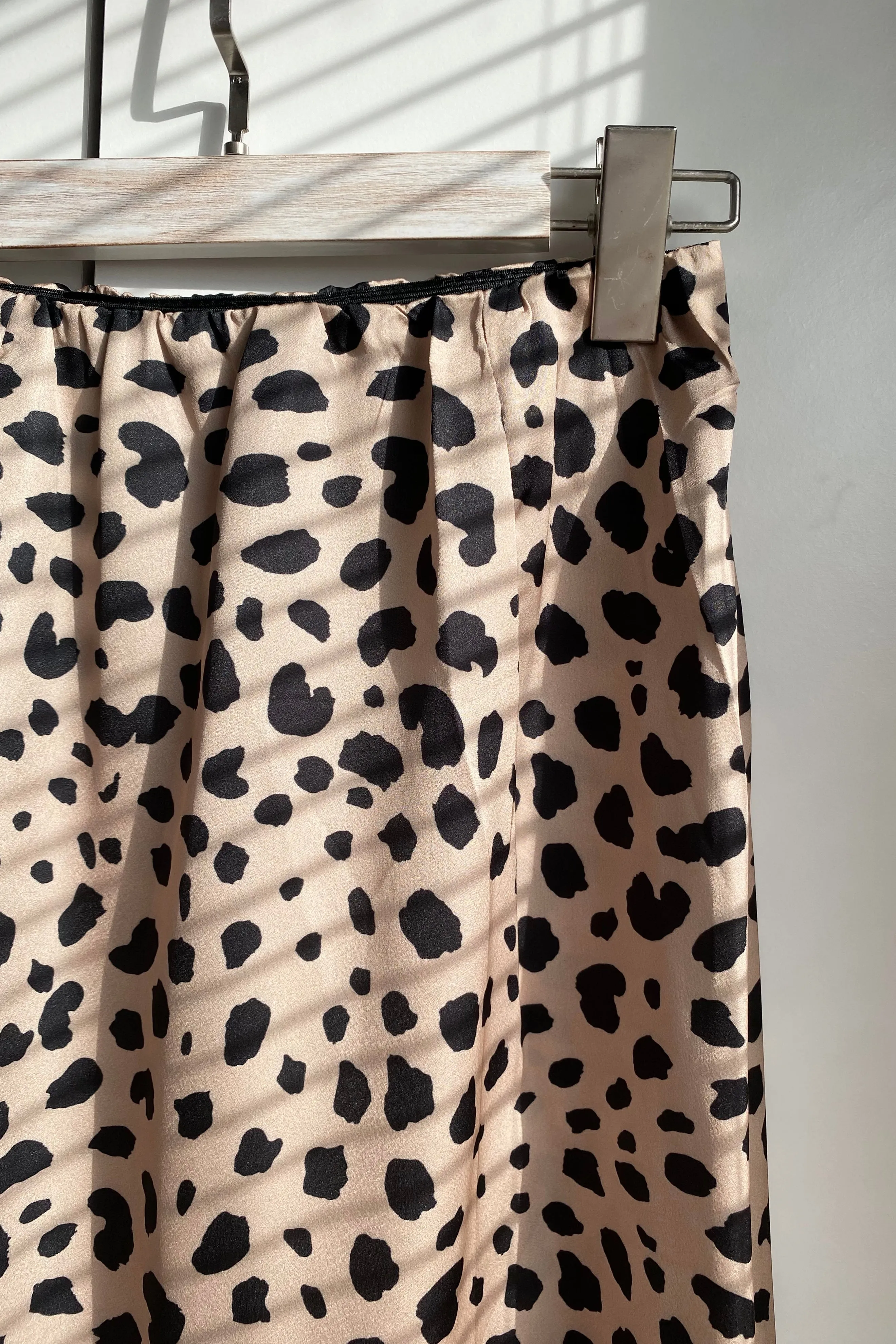 Animal Print Satin Skirt