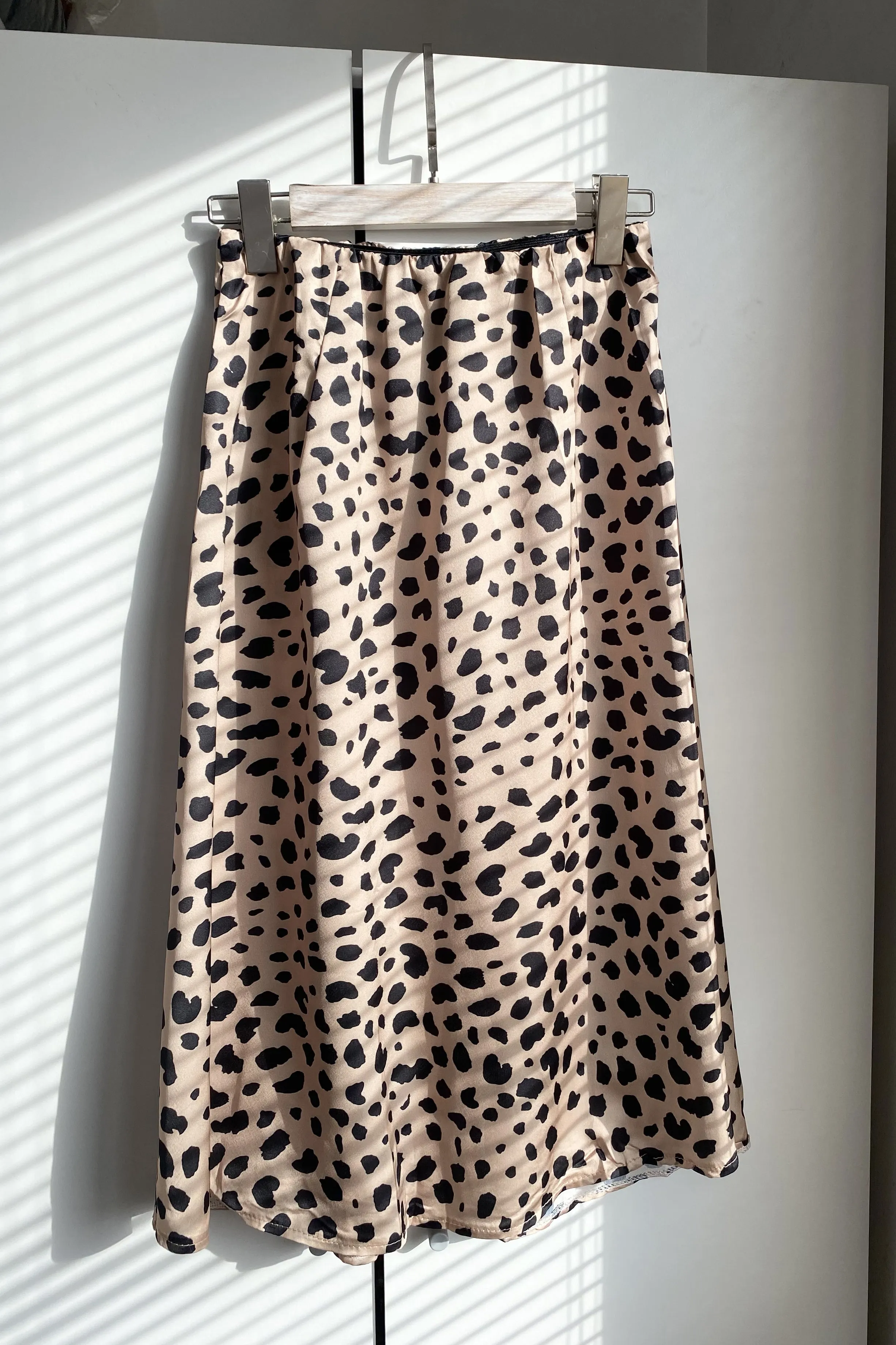 Animal Print Satin Skirt