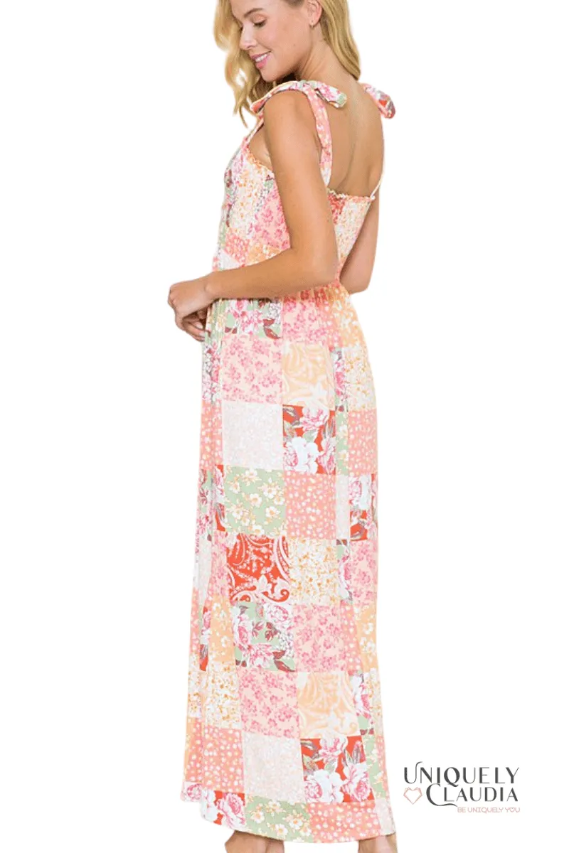 Annette Color-Block Empire Maxi Dress