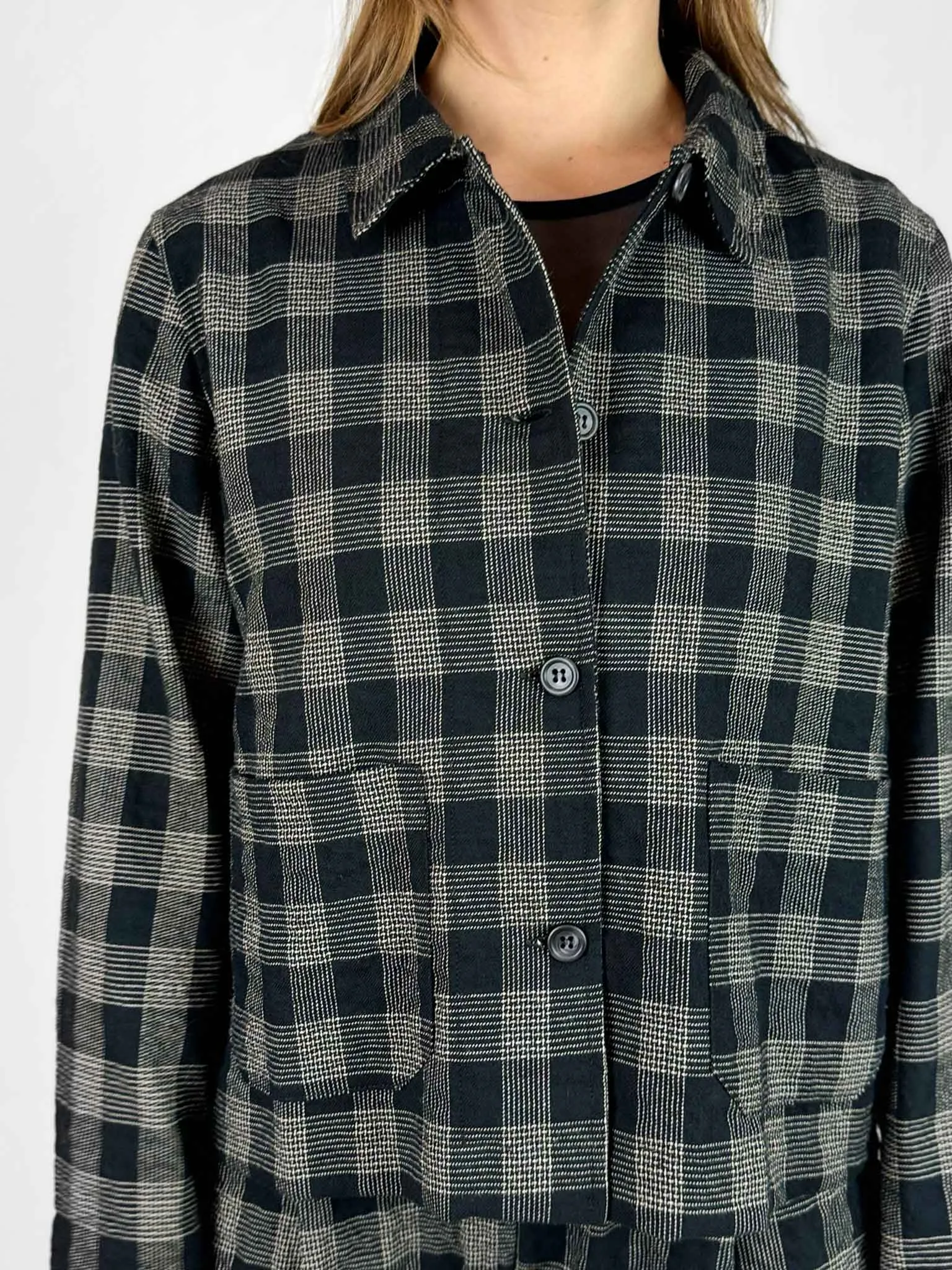 Arborea Short Square Glen Check Jacket