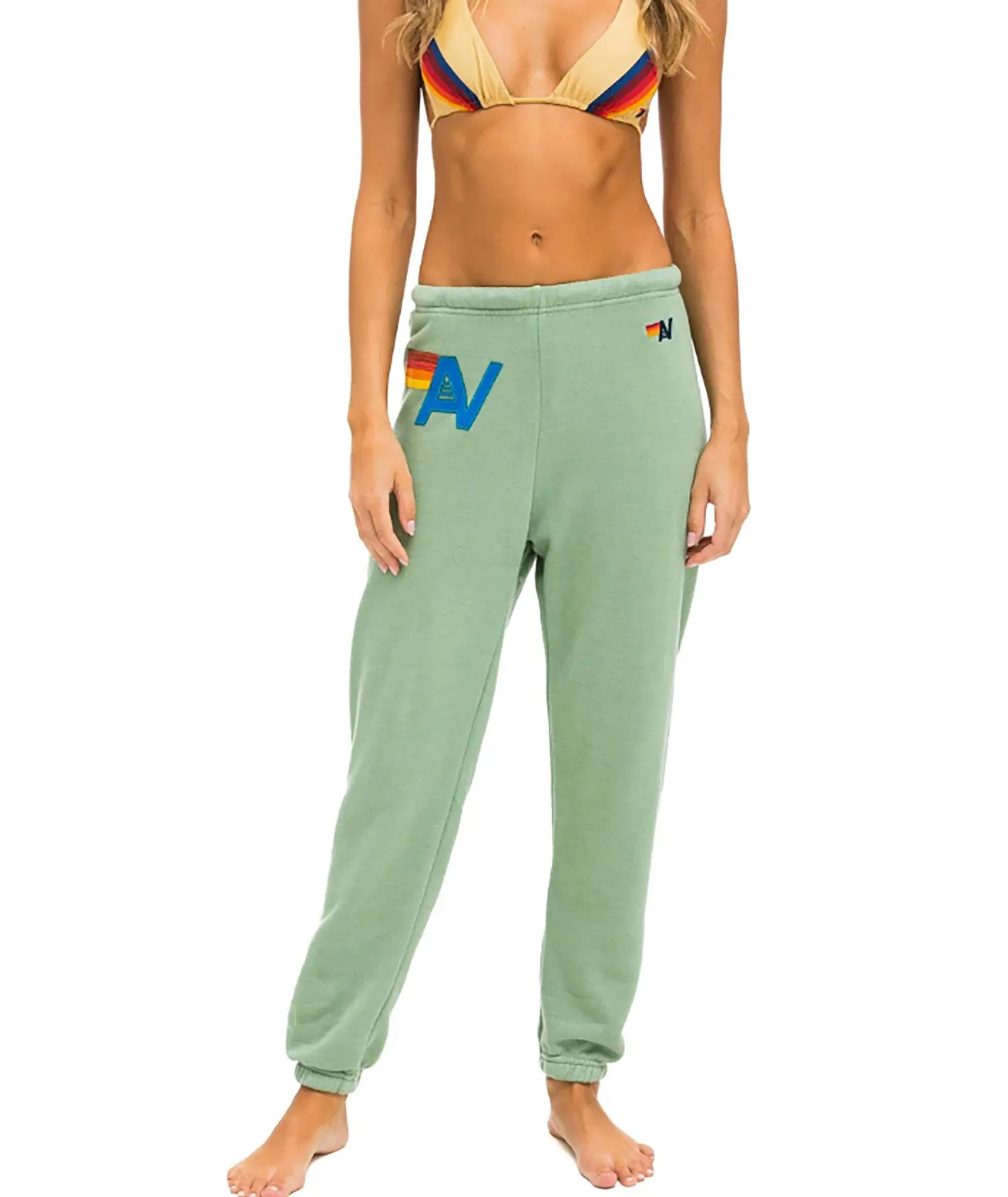 Aviator Nation Women Logo Stitch Sweatpants Sage