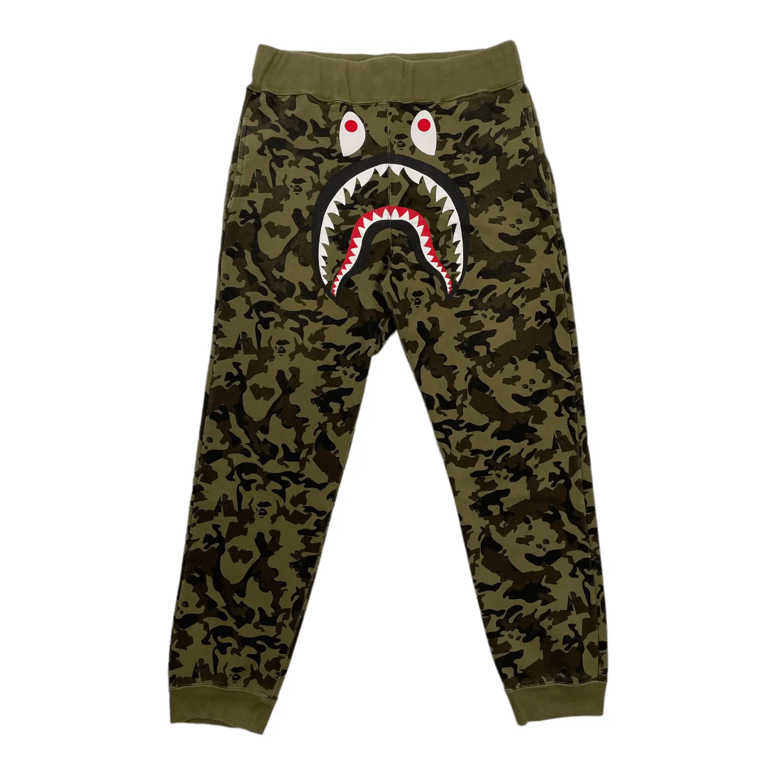 BAPE Desert Camo Shark Slim Sweatpants Green Pre-Owned