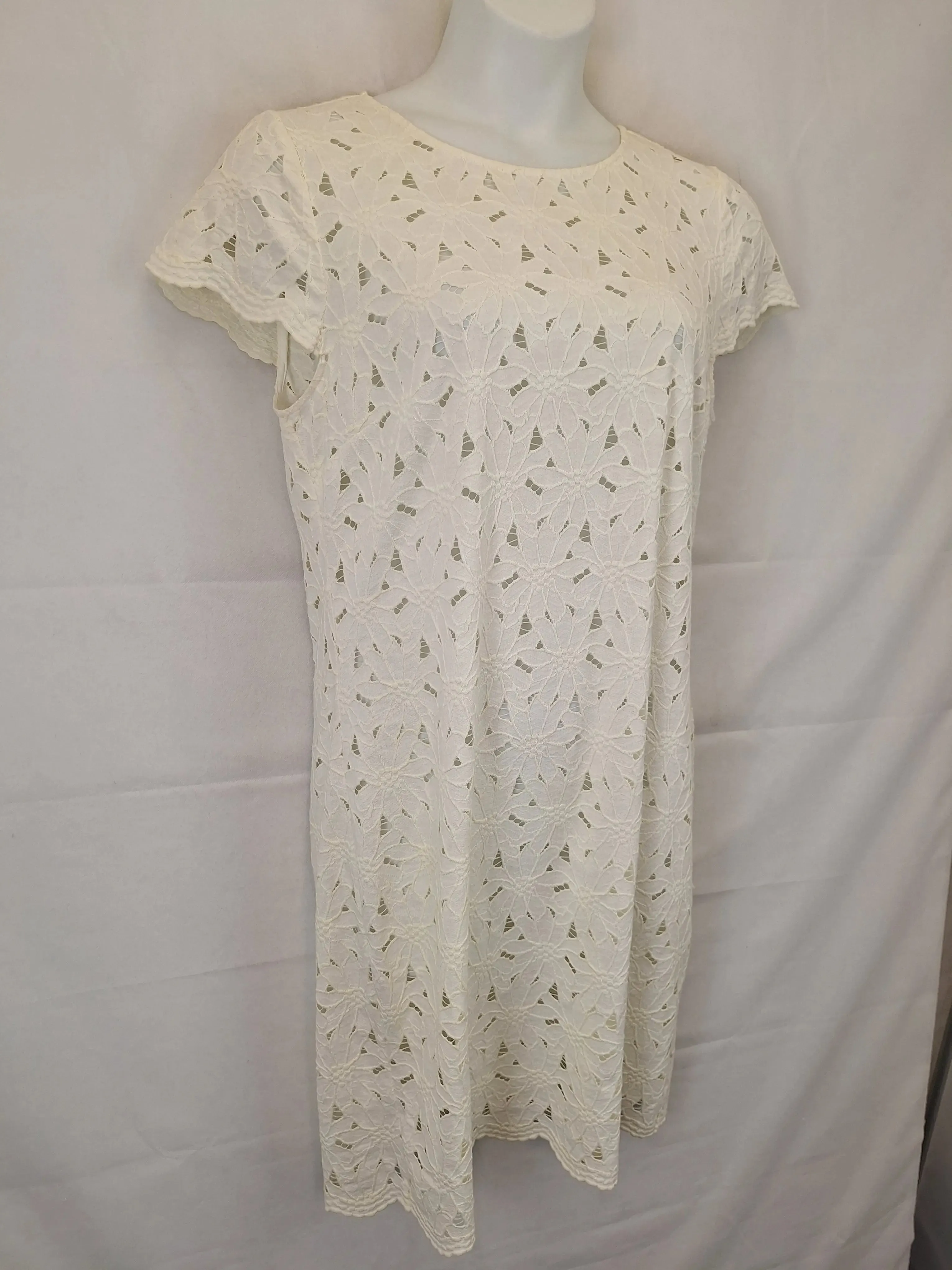 Basque Elegant Sheer Midi Dress Size 14