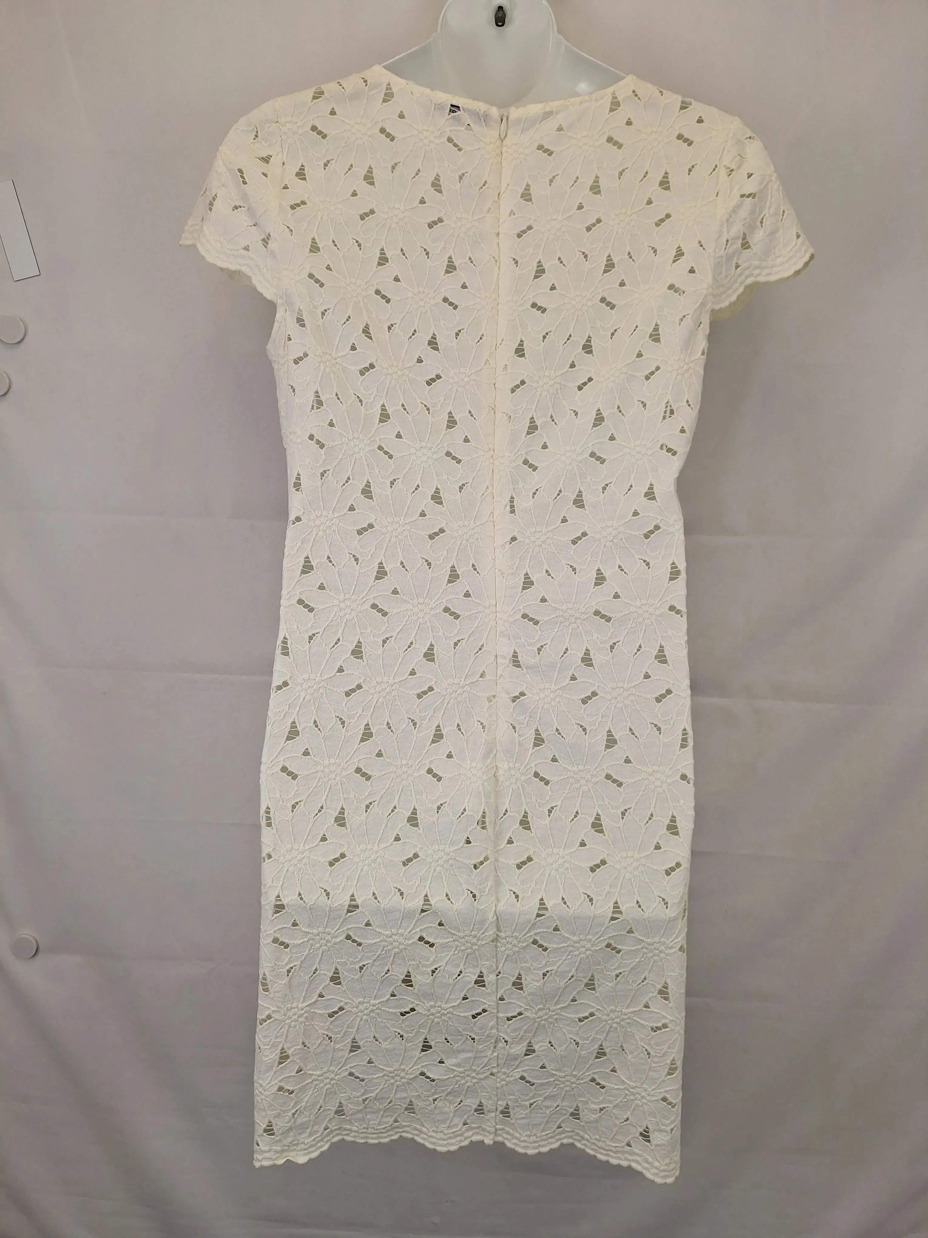 Basque Elegant Sheer Midi Dress Size 14