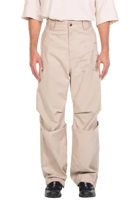 Beige Two Tuck Denim Pants