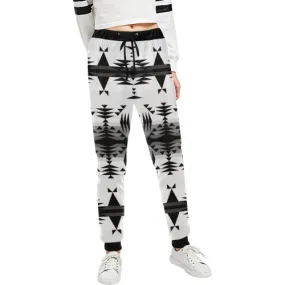 Between the Mountains White and Black Women's Sweatpants