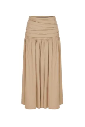 BIRDIE APPLE CINNAMON ROUCHED MAXI SKIRT