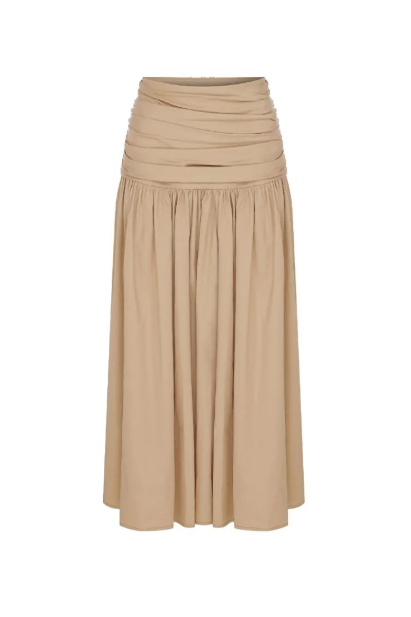 BIRDIE APPLE CINNAMON ROUCHED MAXI SKIRT