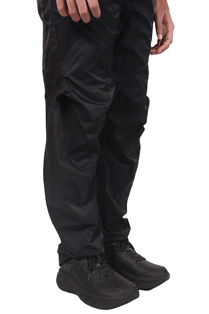 Black Protrude Dart Nylon Trousers