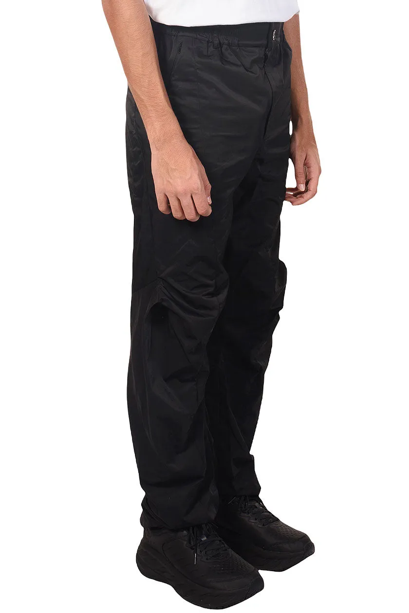 Black Protrude Dart Nylon Trousers