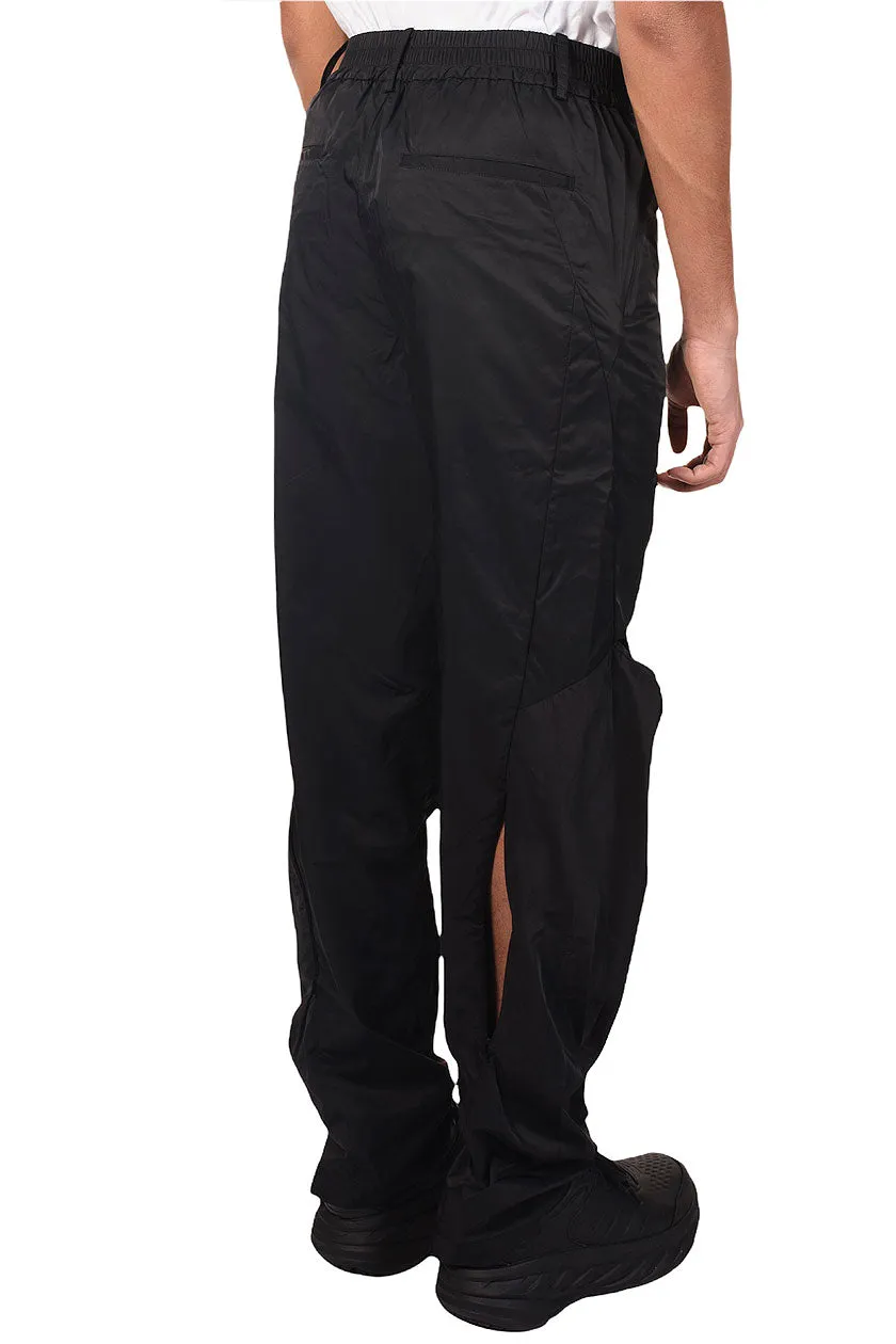 Black Protrude Dart Nylon Trousers