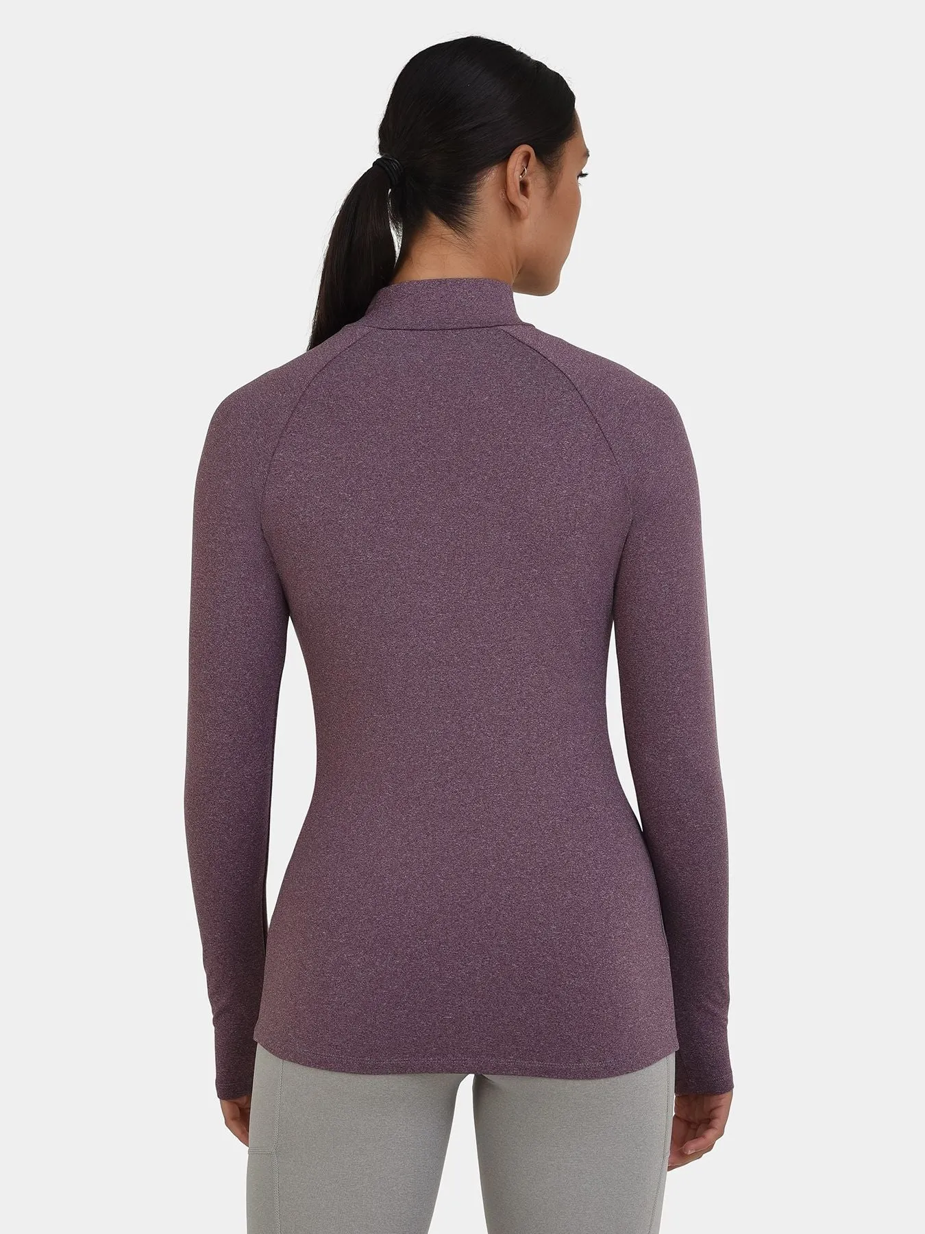 Bliss SuperThermal Long Sleeve Running Mock Neck Top For Women With Thumbholes & Brushed Inner Fabric