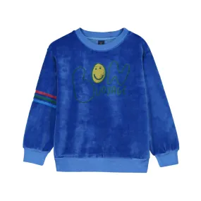 BONMOT FRESH BLUE BON VOYAGE VELVET SWEATSHIRT