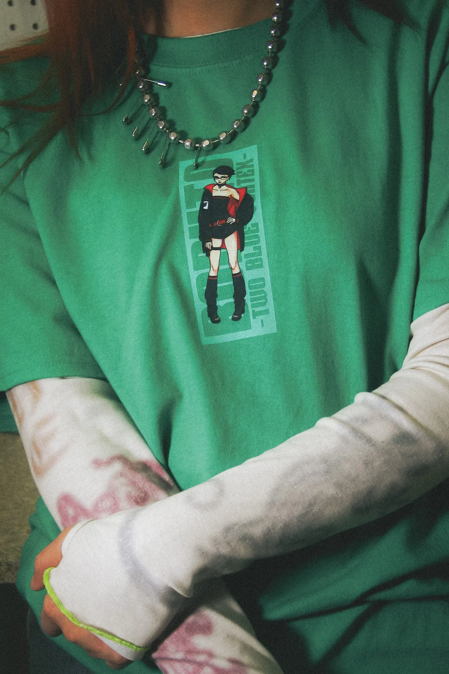 Boruto: Two Blue Vortex Sarada Box Logo Tee - Kelly Green