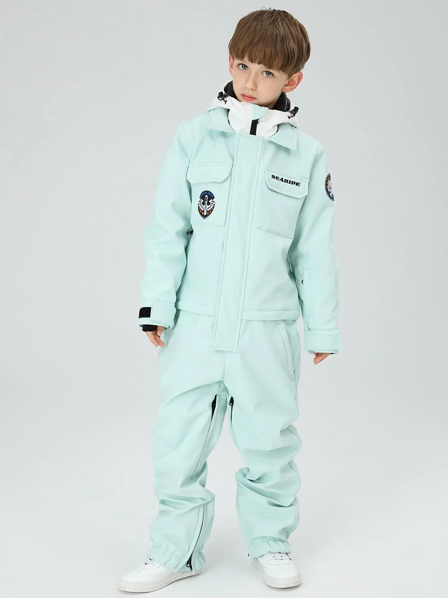 Boys Candy Color Snow Suit Foot Strap Design