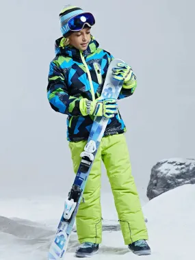 Boys Winter Windproof Waterproof Ski Jacket and Pants