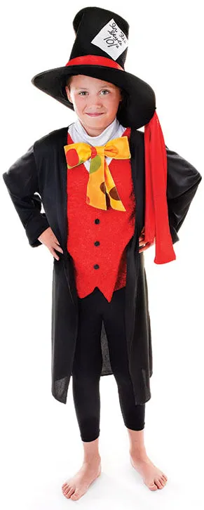 Boys Wonderland Mad Hatter with Hat Book Week Costume