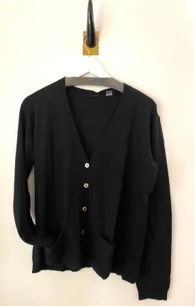 Brazeau Tricot Black Tissue Cashmere Boy Cardigan Sweater