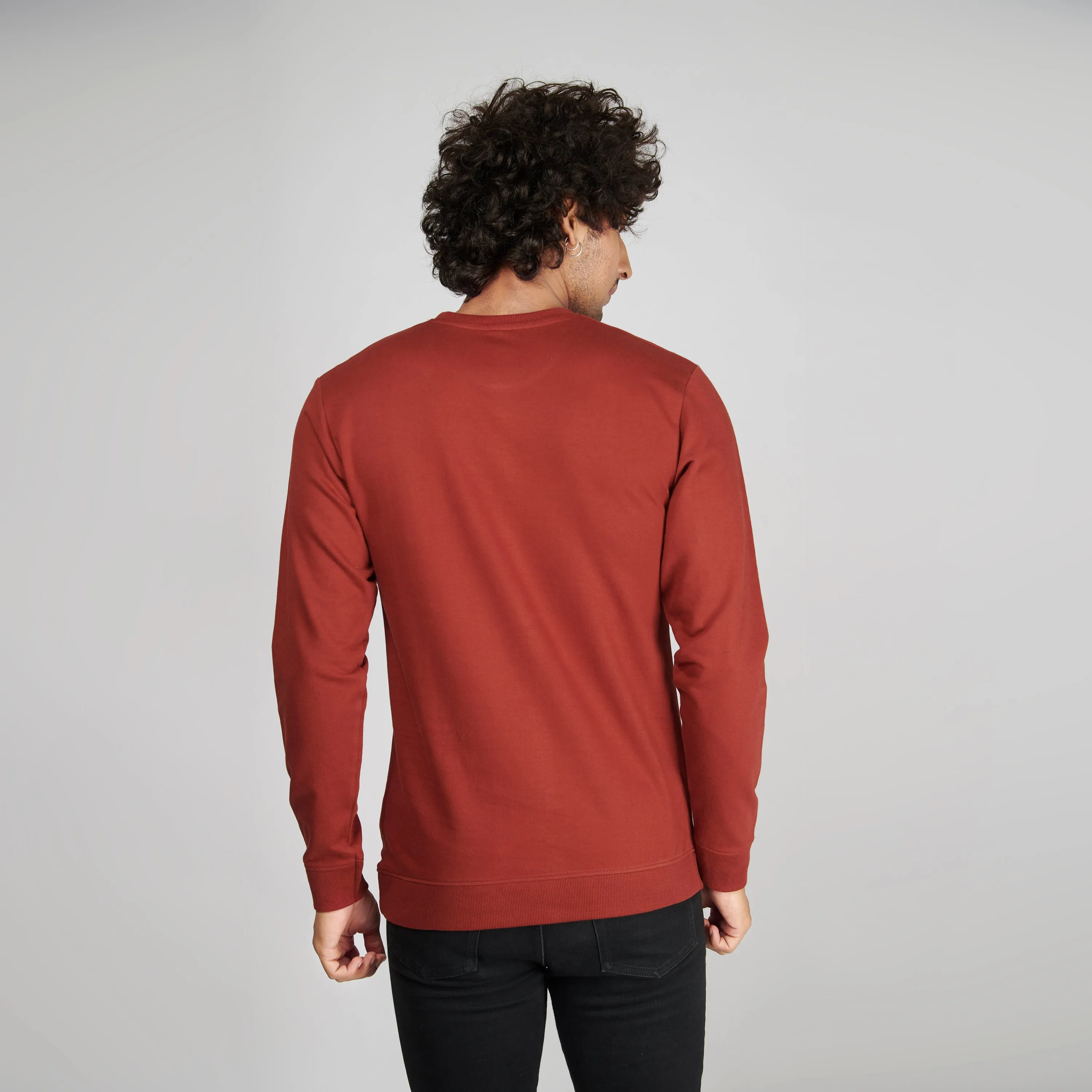 Brick Red Crew Neck Sweatshirt