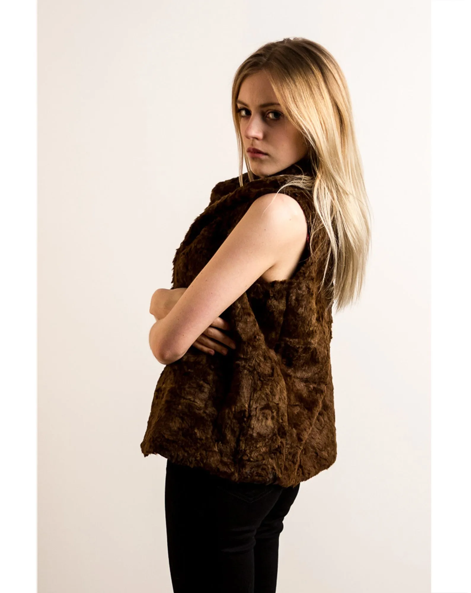 Brown Faux Fur Gilet