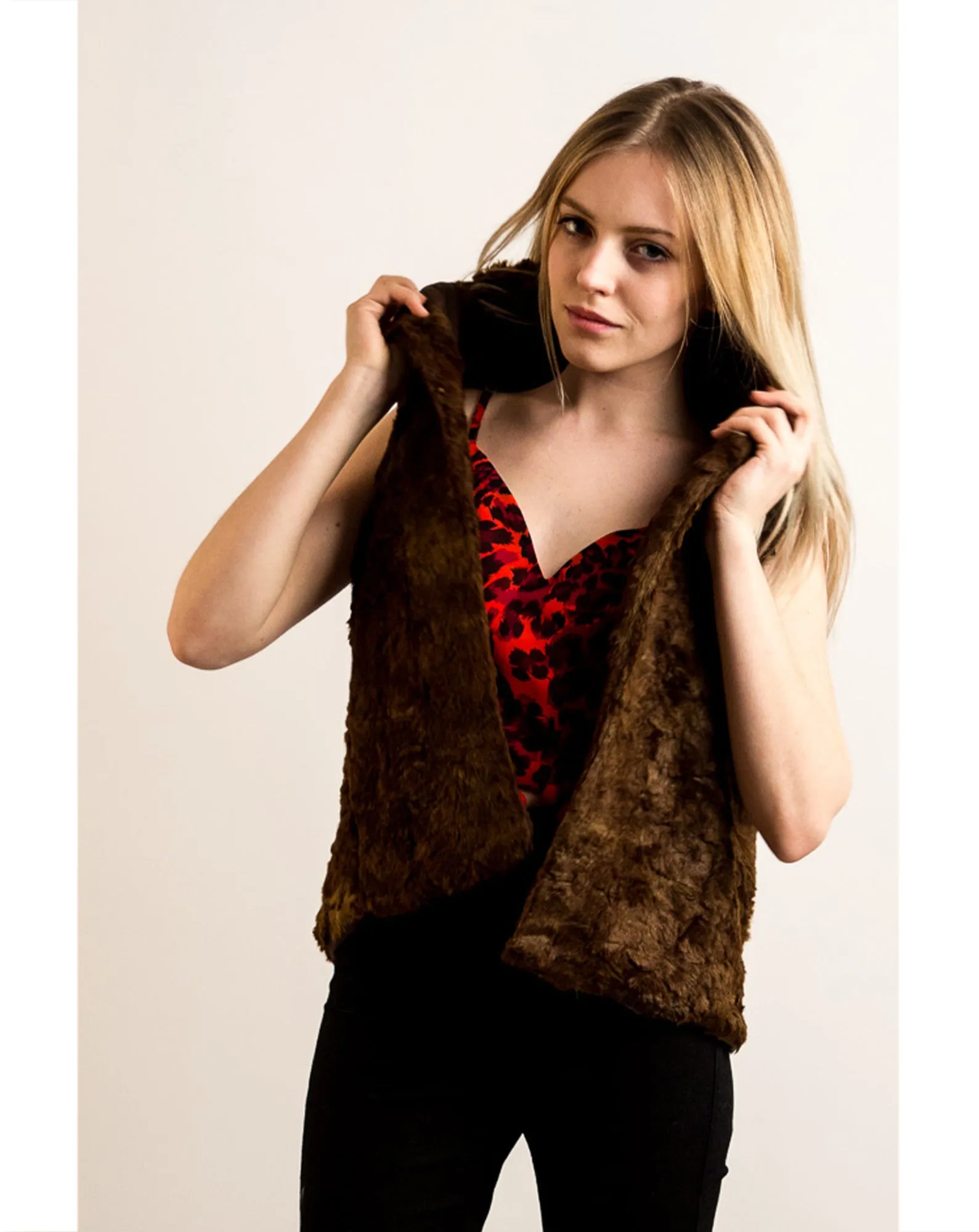 Brown Faux Fur Gilet