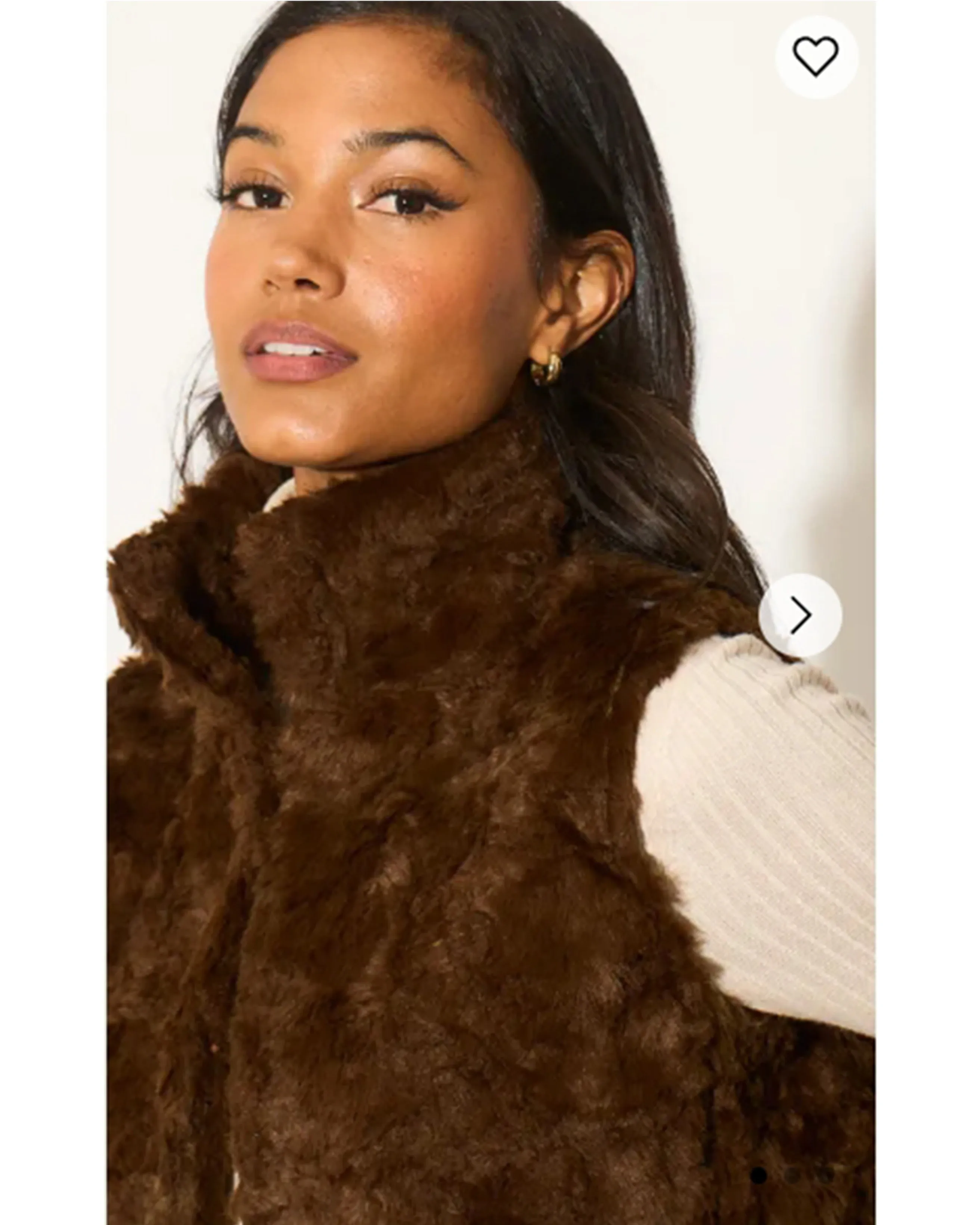 Brown Faux Fur Gilet