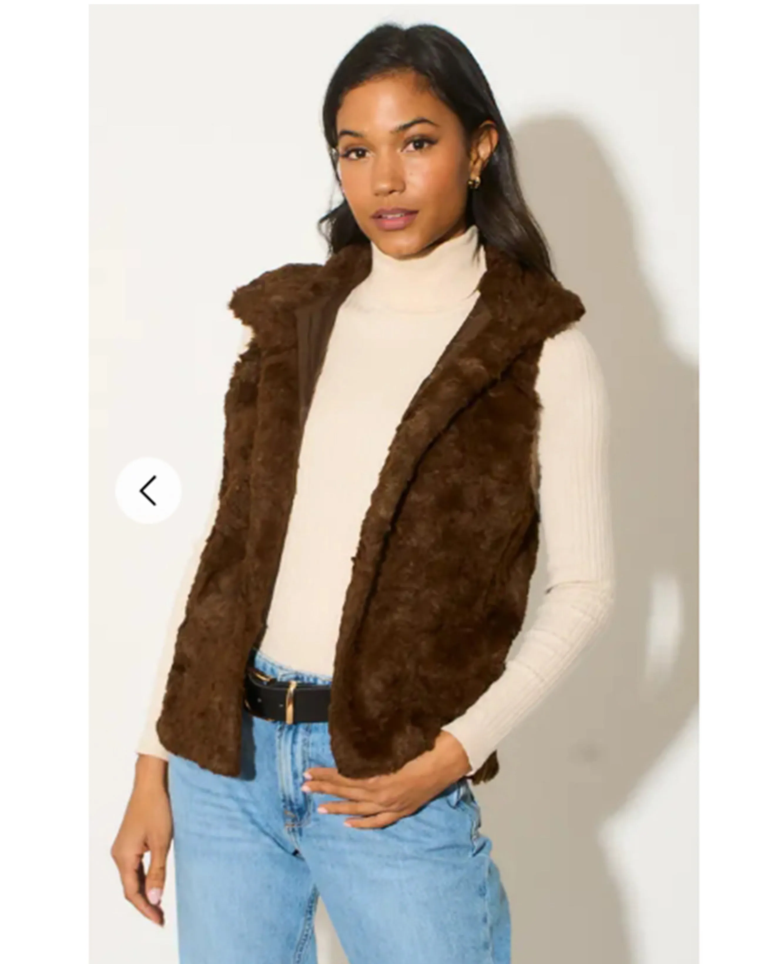 Brown Faux Fur Gilet