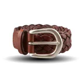 Brown Woven 25mm Leather Belt