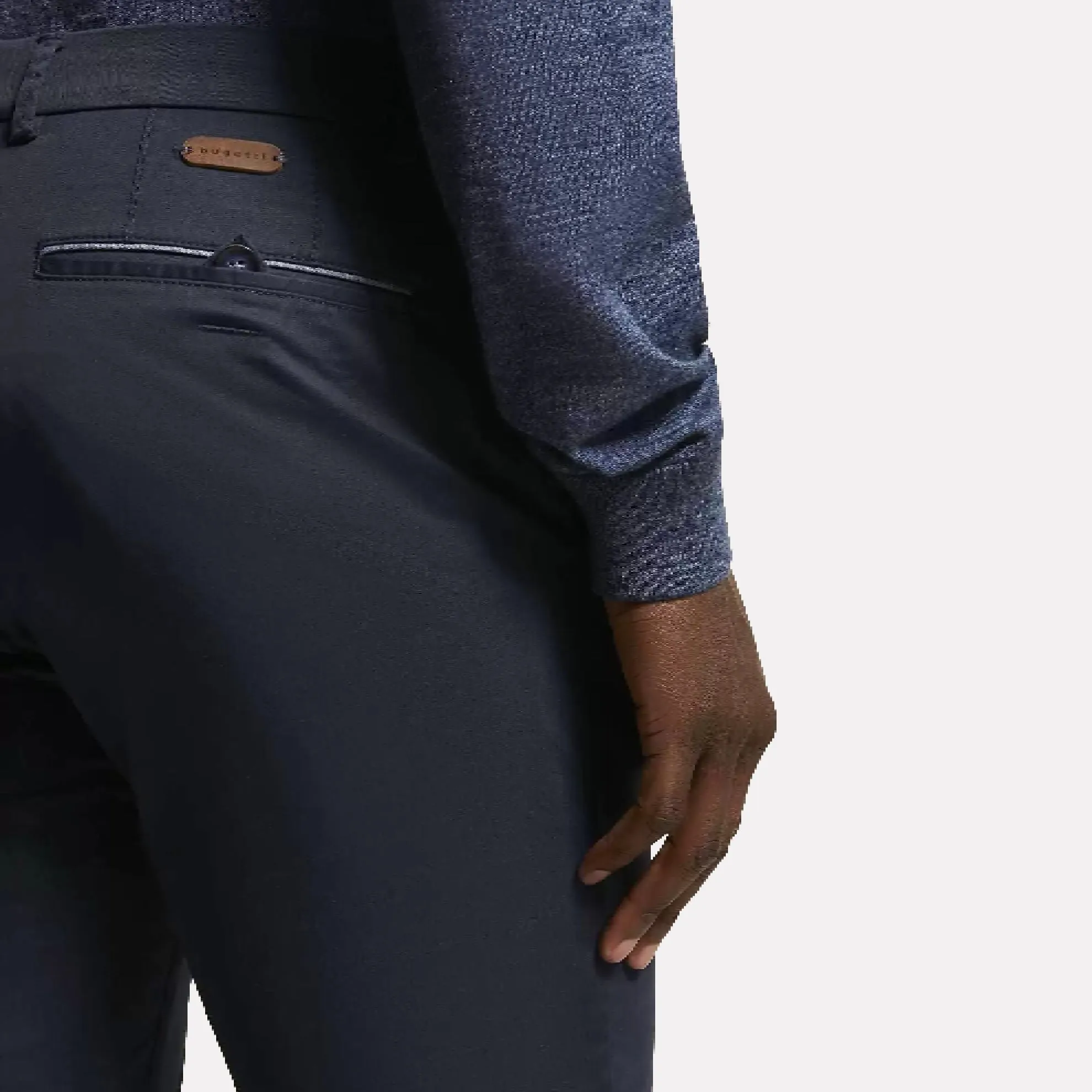 Bugatti Flat Front Casual Pant / Navy