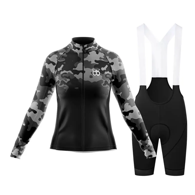 Camouflage Neck Club Cycling Kit (V3) (Grey-Black)