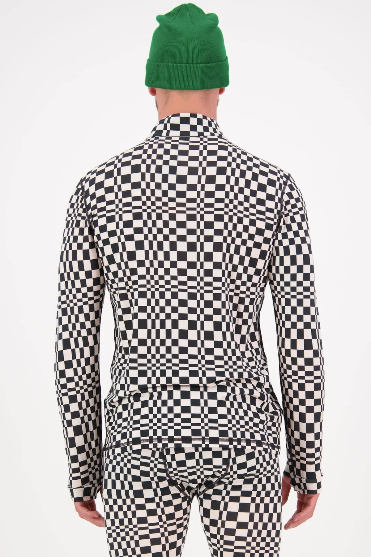 Cascade Merino Base Layer 1/4 Zip Long Sleeve - Checkers