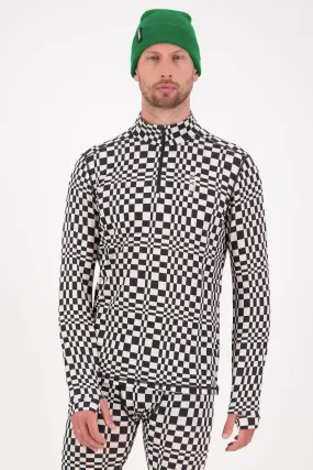 Cascade Merino Base Layer 1/4 Zip Long Sleeve - Checkers