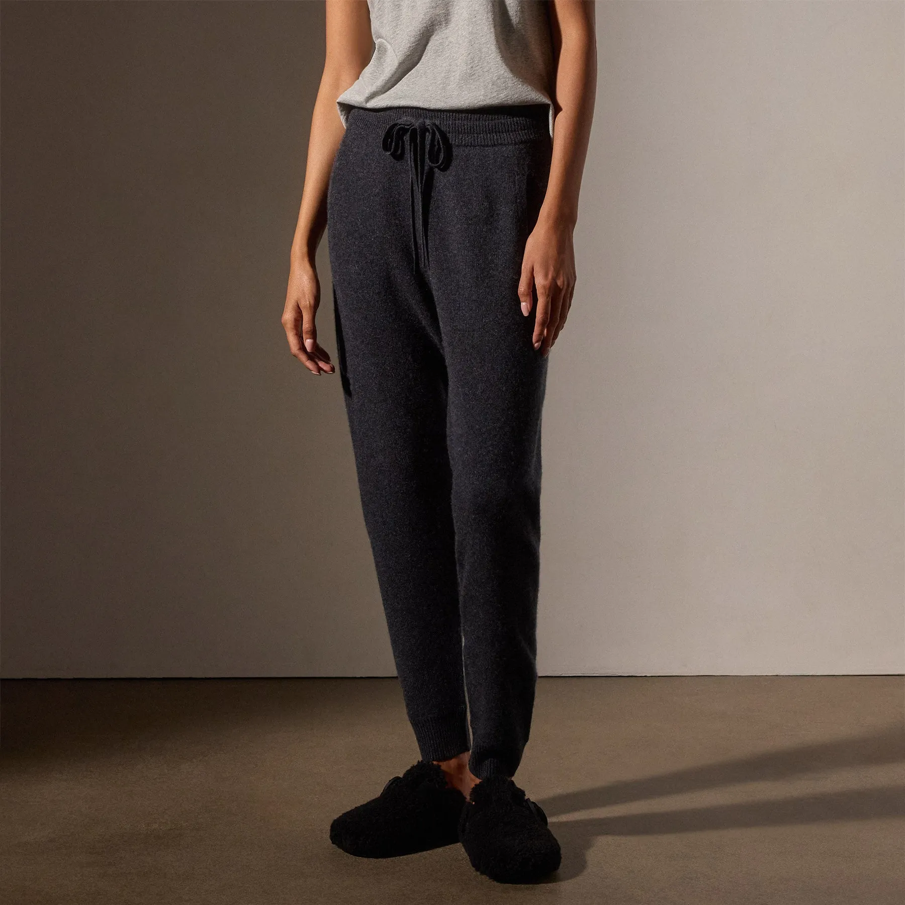 Cashmere Track Pant - Coal