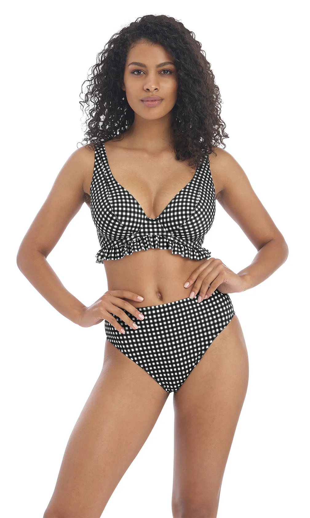 Check In Monochrome High Waist Bikini Brief, Special Order XS - 2XL