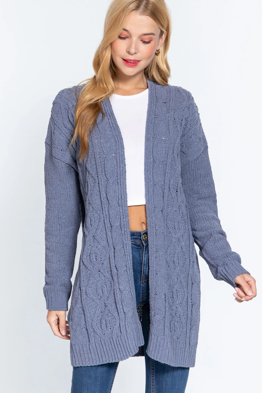 Chenille Sweater Cardigan - 3 colors - Ships from The US