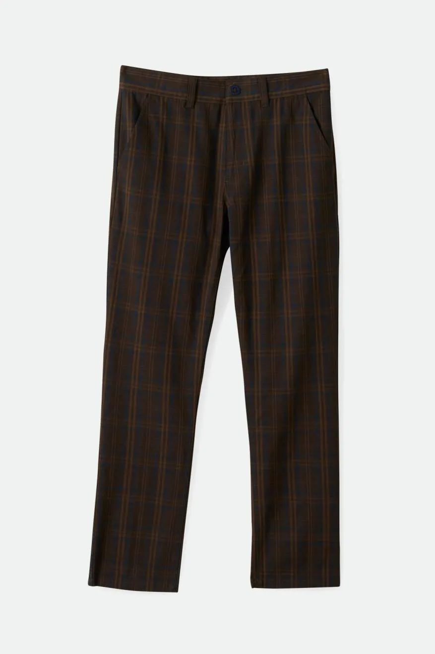 Choice Chino Regular Pant - Brown/Blue Plaid